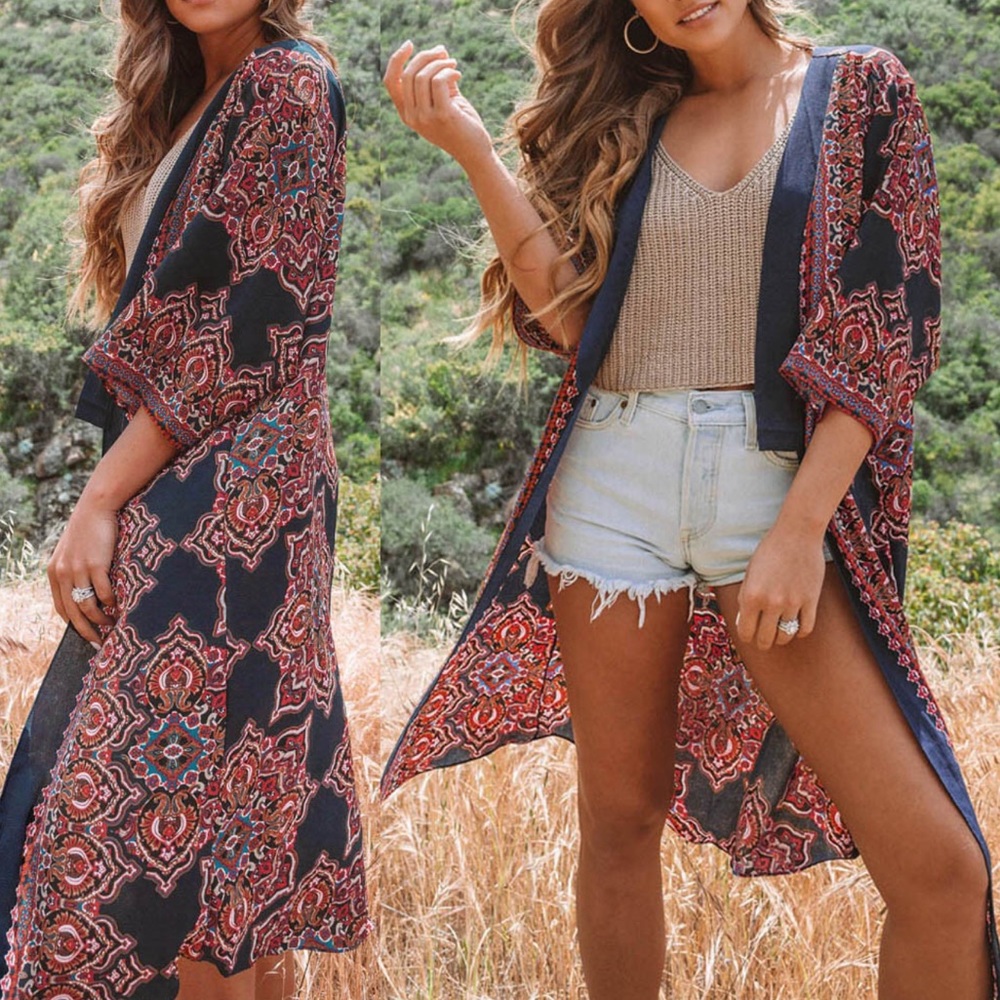 Beautiful BoHo style kimono top/wrap/cover - Picture 2 of 8